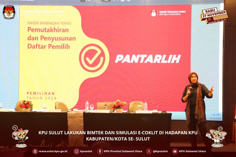 Bimtek Pemutakhiran Data Pemilih: KPU Sulut Gelar Pelatihan dan Simulasi E-Coklit