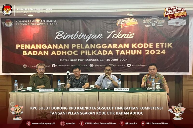 Bimtek KPU Sulut Perkuat Optimalisasi Penguatan Kapasitas dan Etika Penyelenggara