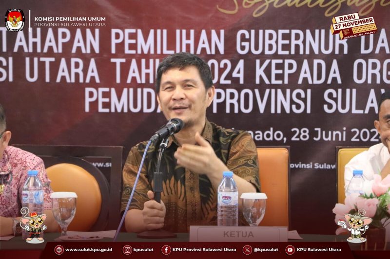 KPU Sulut Sosialisasi Tahapan Pilkada 2024 Dengan Libatkan 98 OKP