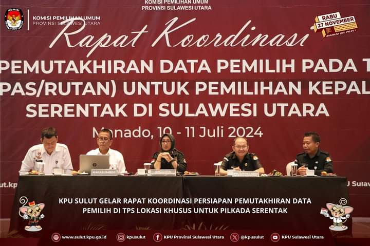 KPU Sulut Gelar Rakor Pemutakhiran Data Pemilih di TPS Lokasi Khusus