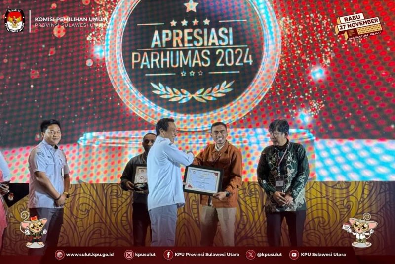 KPU Sulut Raih Penghargaan Laman Website Terproduktif di Anugrah Parhubmas