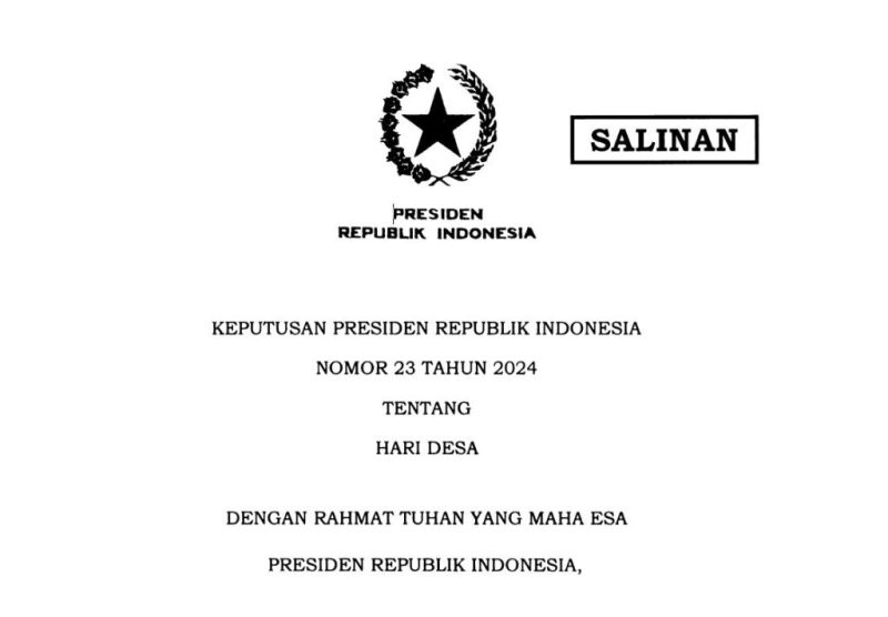 15 Januari Resmi Ditetapkan sebagai Hari Desa oleh Presiden