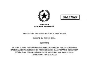 Presiden Terbitkan Keppres Bentuk Satgas PON XXI dan Peparnas XVII 2024