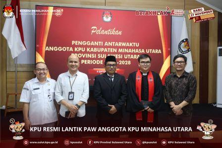 PAW Anggota KPU Minut, Hedriyanto Kusno Jacob Resmi Dilantik