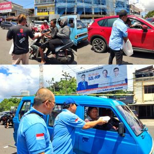 HJP dan Relawan Mercy One Bagikan Makan Siang Gratis Untuk Warga Manado