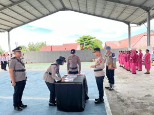 Kapolres Bitung Pimpin Sertijab Kabag Logistik, Kasat Lantas, dan Kapolsek Aertembaga
