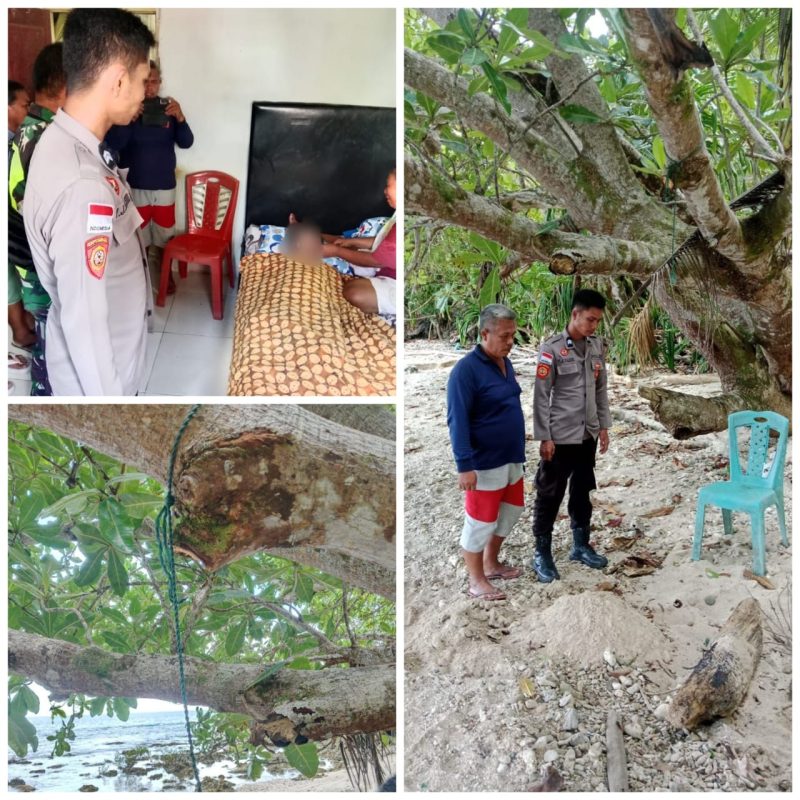 Polsek Melonguane Mendatangi Tempat Kejadian Bunuh Diri Di Desa Tarun Selatan